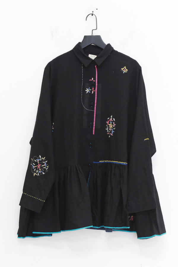 EKA Fall/Winter 2025 Loose-fitting Push-up Shirt EKA-AW/25/09/MORO-BLACK